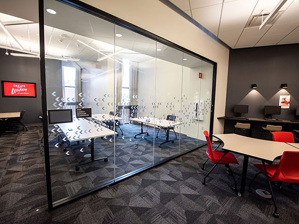 ISU huddle room on the second floor of the Bone Student Center.